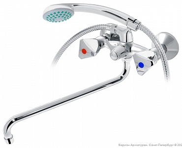 Смеситель для ванны/раковины Лазер, s-образный излив 330 мм